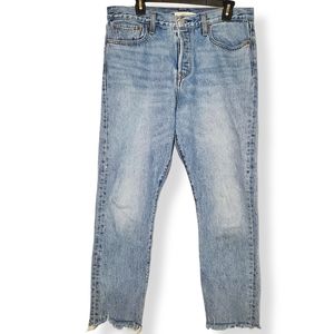 Levi's Raw Hem High Waisted Cotton Jean